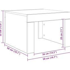 vidaXL Mesas-Mesa de centro madera contrachapada gris hormigón 50x50x35 cm
