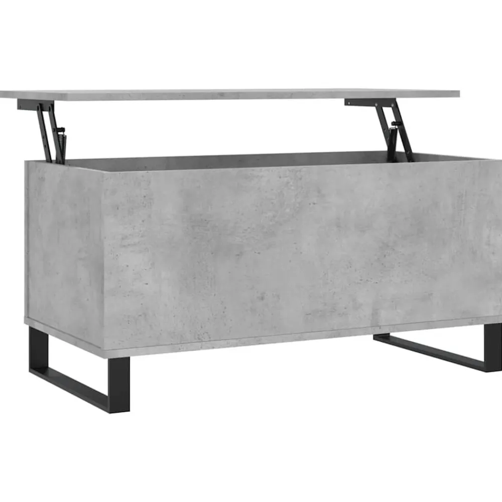 vidaXL Mesas-Mesa de centro madera contrachapada gris hormigón 90x44,5x45 cm