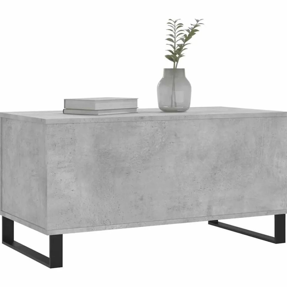 vidaXL Mesas-Mesa de centro madera contrachapada gris hormigón 90x44,5x45 cm