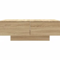 vidaXL Mesas-Mesa de centro madera contrachapada color roble 90x60x31 cm