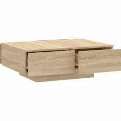 vidaXL Mesas-Mesa de centro madera contrachapada color roble 90x60x31 cm