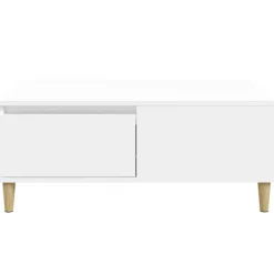 vidaXL Mesa de centro madera contrachapada 90x50x36,5 cm Blanco Clearance