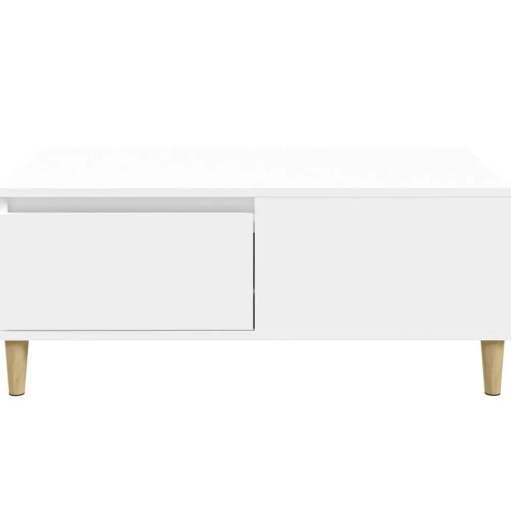 vidaXL Mesa de centro madera contrachapada 90x50x36,5 cm Blanco Clearance