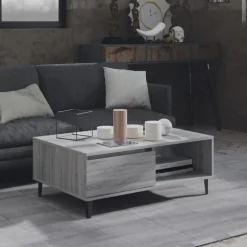 vidaXL Mesa de centro madera de ingeniería 90x60x35 cm Gris sonoma Online