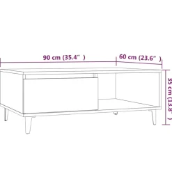vidaXL Mesa de centro madera de ingeniería 90x60x35 cm Gris sonoma Online