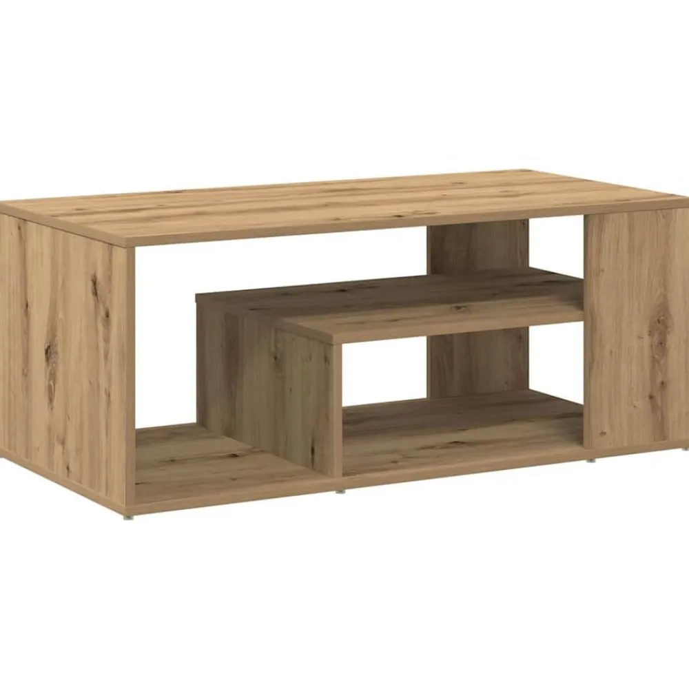 vidaXL Mesa de centro madera contrachapada 100x50x40 cm Roble artisan Clearance