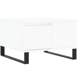 vidaXL Mesa de centro madera contrachapada 55x55x36,5 cm Blanco New