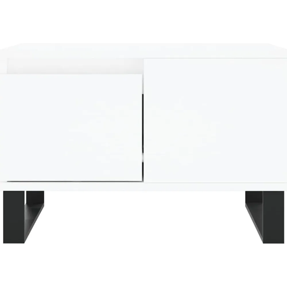 vidaXL Mesa de centro madera contrachapada 55x55x36,5 cm Blanco New