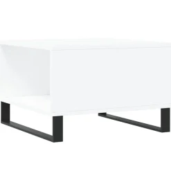 vidaXL Mesa de centro madera contrachapada 55x55x36,5 cm Blanco New