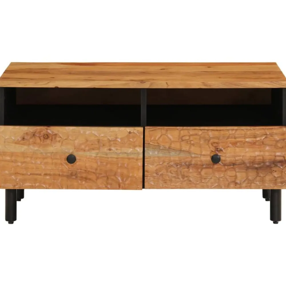 vidaXL Mesas-Mesa de centro madera maciza de acacia 80x54x40 cm