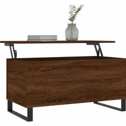 vidaXL Mesas-Mesa de centro madera contrachapada roble marrón 90x44,5x45 cm