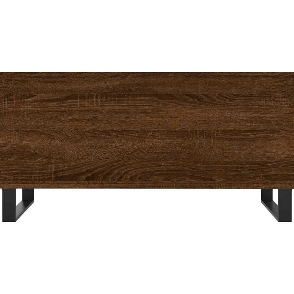 vidaXL Mesas-Mesa de centro madera contrachapada roble marrón 90x44,5x45 cm
