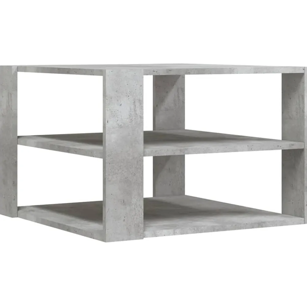 vidaXL Mesas-Mesa de centro madera ingeniería gris hormigón 58x58x40 cm