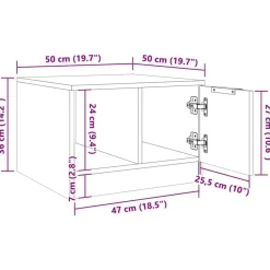 vidaXL Mesa de centro madera de ingeniería envejecida 50x50x36 cm Madera antigua Sale