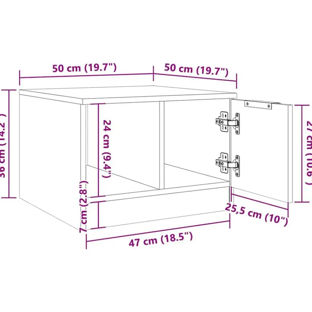 vidaXL Mesa de centro madera de ingeniería envejecida 50x50x36 cm Madera antigua Sale