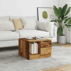 vidaXL Mesa de centro madera de ingeniería envejecida 50x50x36 cm Madera antigua Sale