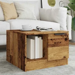 vidaXL Mesa de centro madera de ingeniería envejecida 50x50x36 cm Madera antigua Sale