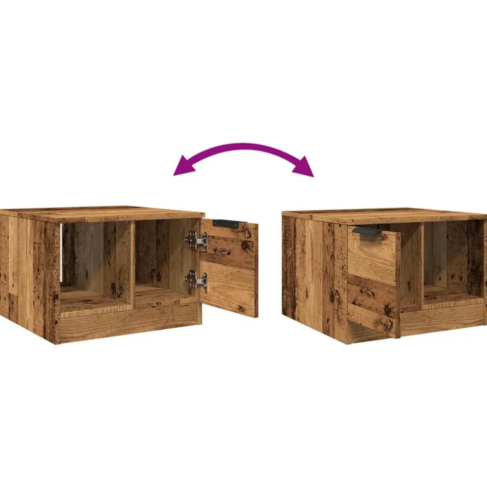 vidaXL Mesa de centro madera de ingeniería envejecida 50x50x36 cm Madera antigua Sale