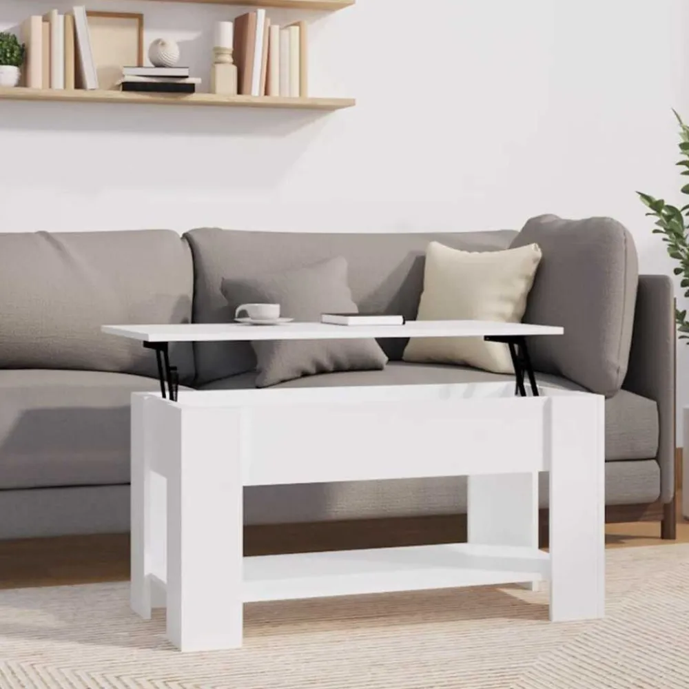 vidaXL Mesa de centro madera de ingeniería 101x49x52 cm Blanco Sale