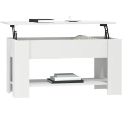 vidaXL Mesa de centro madera de ingeniería 101x49x52 cm Blanco Sale