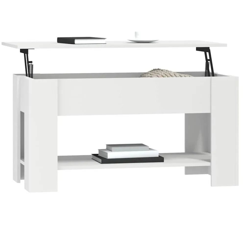 vidaXL Mesa de centro madera de ingeniería 101x49x52 cm Blanco Sale