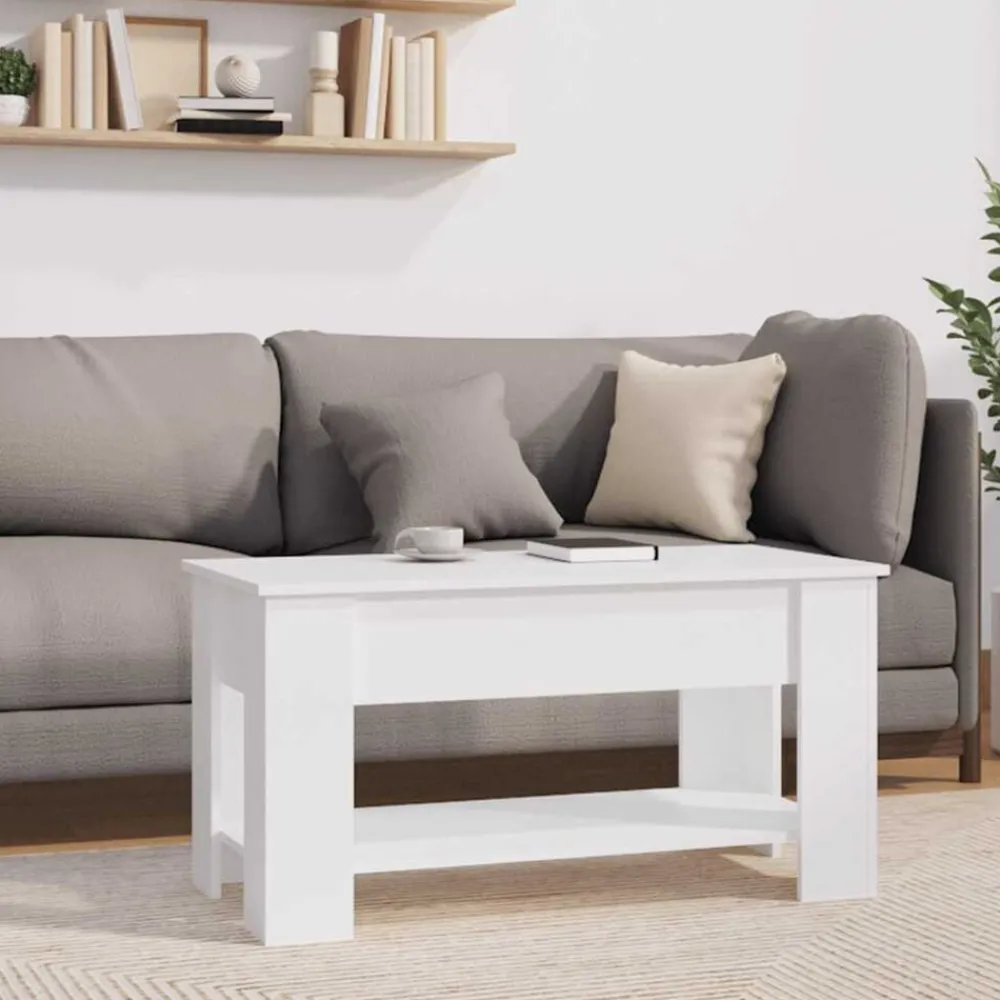 vidaXL Mesa de centro madera de ingeniería 101x49x52 cm Blanco Sale