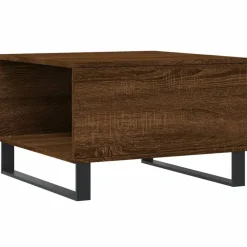vidaXL Mesa de centro madera contrachapada roble marrón 55x55x36,5 cm Marrón roble New