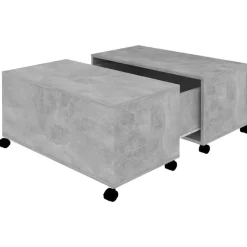 vidaXL Mesa de centro madera contrachapada gris hormigón 75x75x38 cm Gris hormigón Clearance