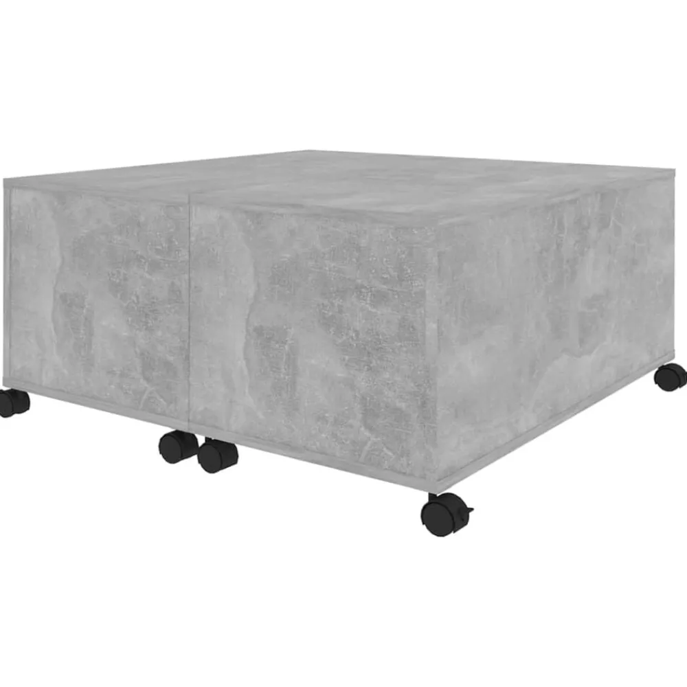 vidaXL Mesa de centro madera contrachapada gris hormigón 75x75x38 cm Gris hormigón Clearance