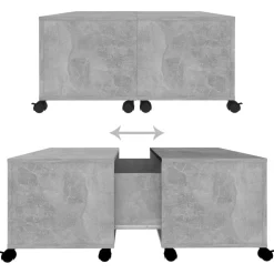 vidaXL Mesa de centro madera contrachapada gris hormigón 75x75x38 cm Gris hormigón Clearance