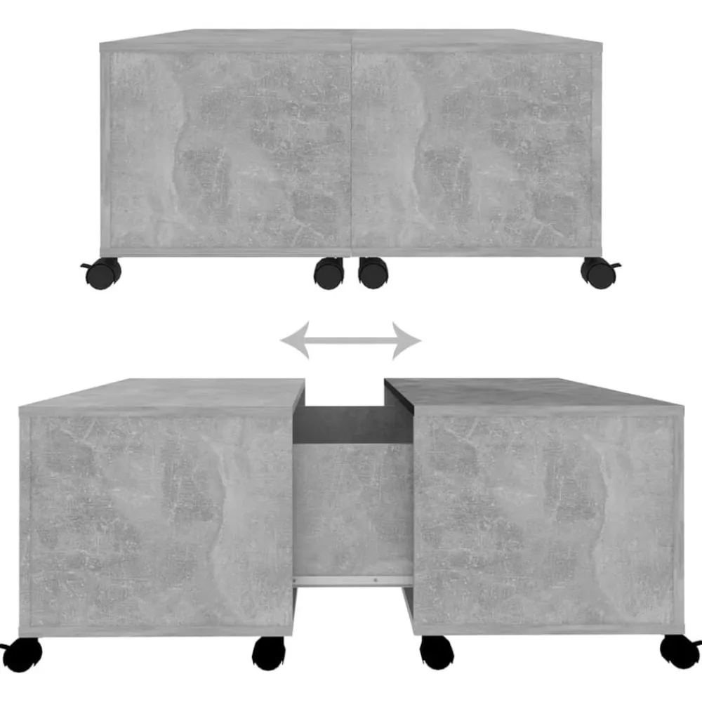 vidaXL Mesa de centro madera contrachapada gris hormigón 75x75x38 cm Gris hormigón Clearance
