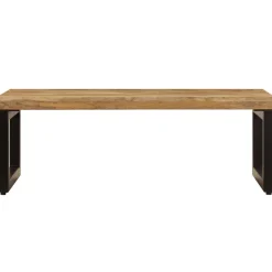 vidaXL Mesas-Mesa de centro madera maciza de mango y acero 100x50x35 cm