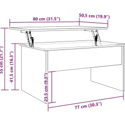 vidaXL Mesas-Mesa de centro madera ingeniería 80x50,5x41,5 cm