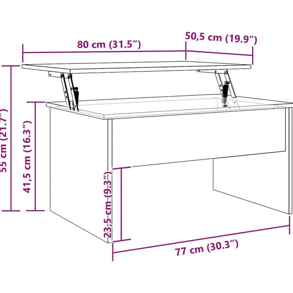 vidaXL Mesas-Mesa de centro madera ingeniería 80x50,5x41,5 cm