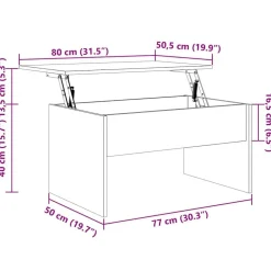vidaXL Mesas-Mesa de centro madera ingeniería 80x50,5x41,5 cm
