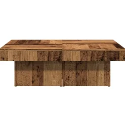 vidaXL Mesas-Mesa de centro madera de ingeniería envejecida 90x90x28 cm