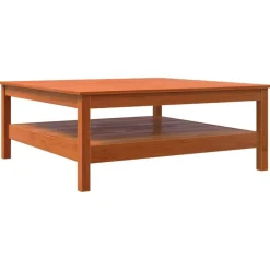 vidaXL Mesas-Mesa de centro madera maciza de pino marrón cera 100x100x40 cm