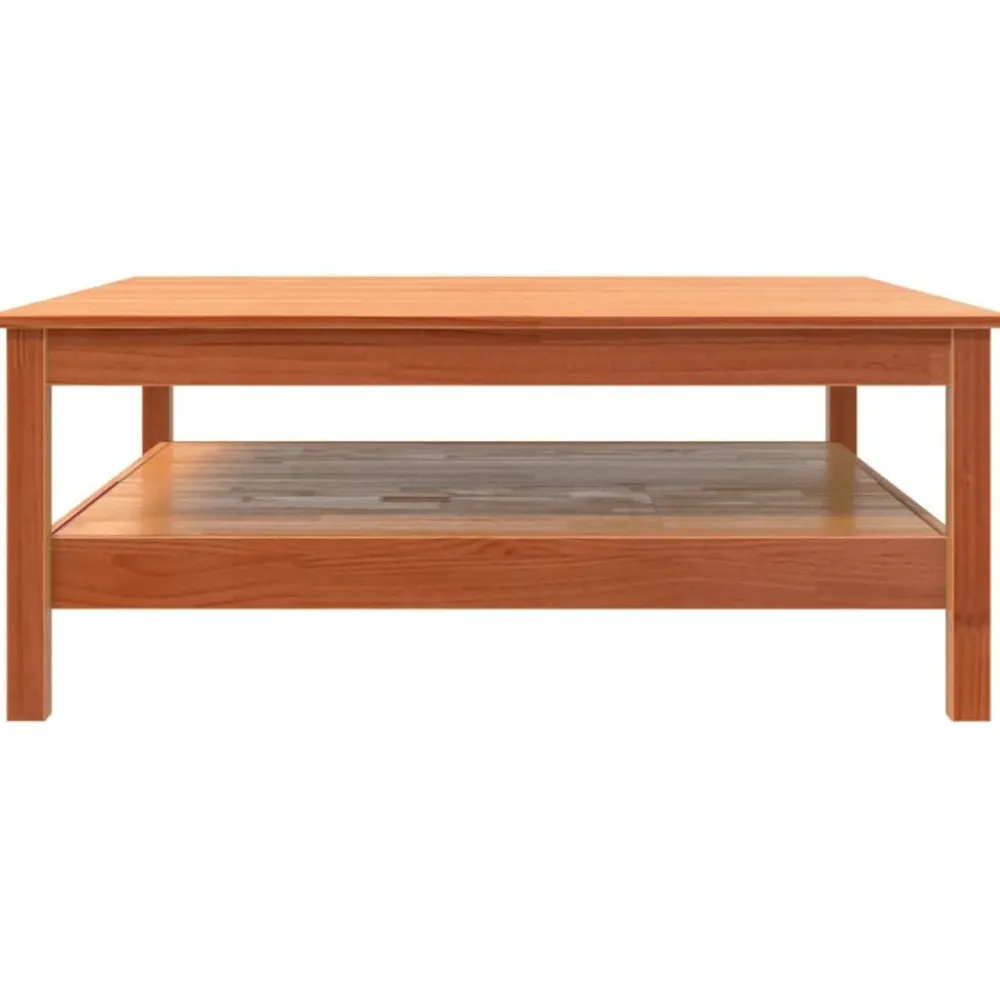 vidaXL Mesas-Mesa de centro madera maciza de pino marrón cera 100x100x40 cm