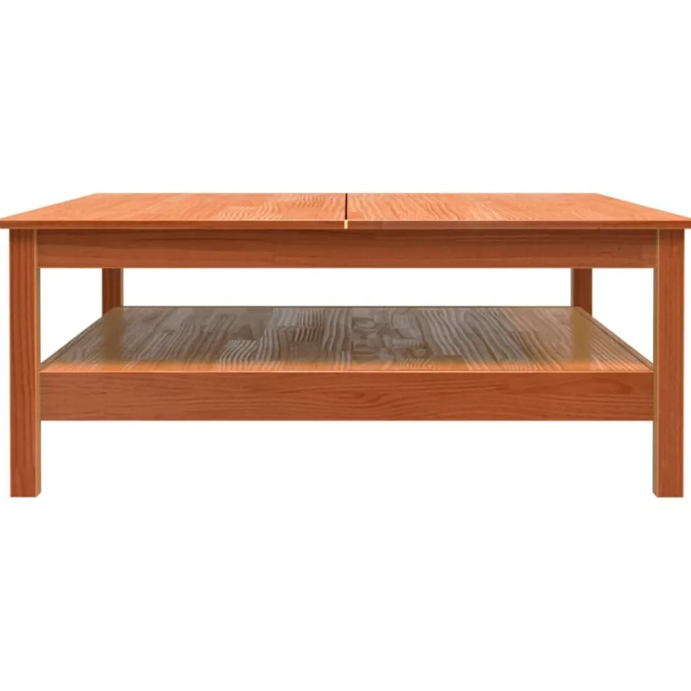 vidaXL Mesas-Mesa de centro madera maciza de pino marrón cera 100x100x40 cm