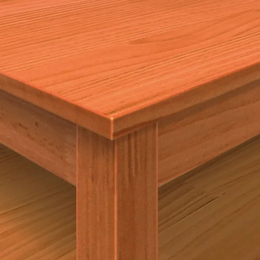 vidaXL Mesas-Mesa de centro madera maciza de pino marrón cera 100x100x40 cm
