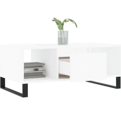 vidaXL Mesa de centro madera contrachapada 90x50x36,5 cm Blanco Hot