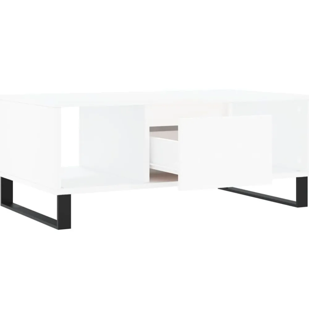 vidaXL Mesa de centro madera contrachapada 90x50x36,5 cm Blanco Hot