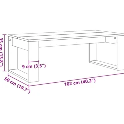 vidaXL Mesas-Mesa de centro madera de ingeniería envejecida 102x50x35 cm