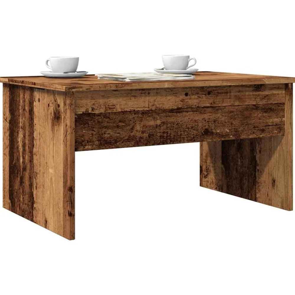 vidaXL Mesa de centro madera de ingeniería envejecida 80x50,5x41,5 cm Madera antigua New