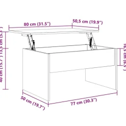 vidaXL Mesa de centro madera de ingeniería envejecida 80x50,5x41,5 cm Madera antigua New