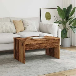 vidaXL Mesa de centro madera de ingeniería envejecida 80x50,5x41,5 cm Madera antigua New