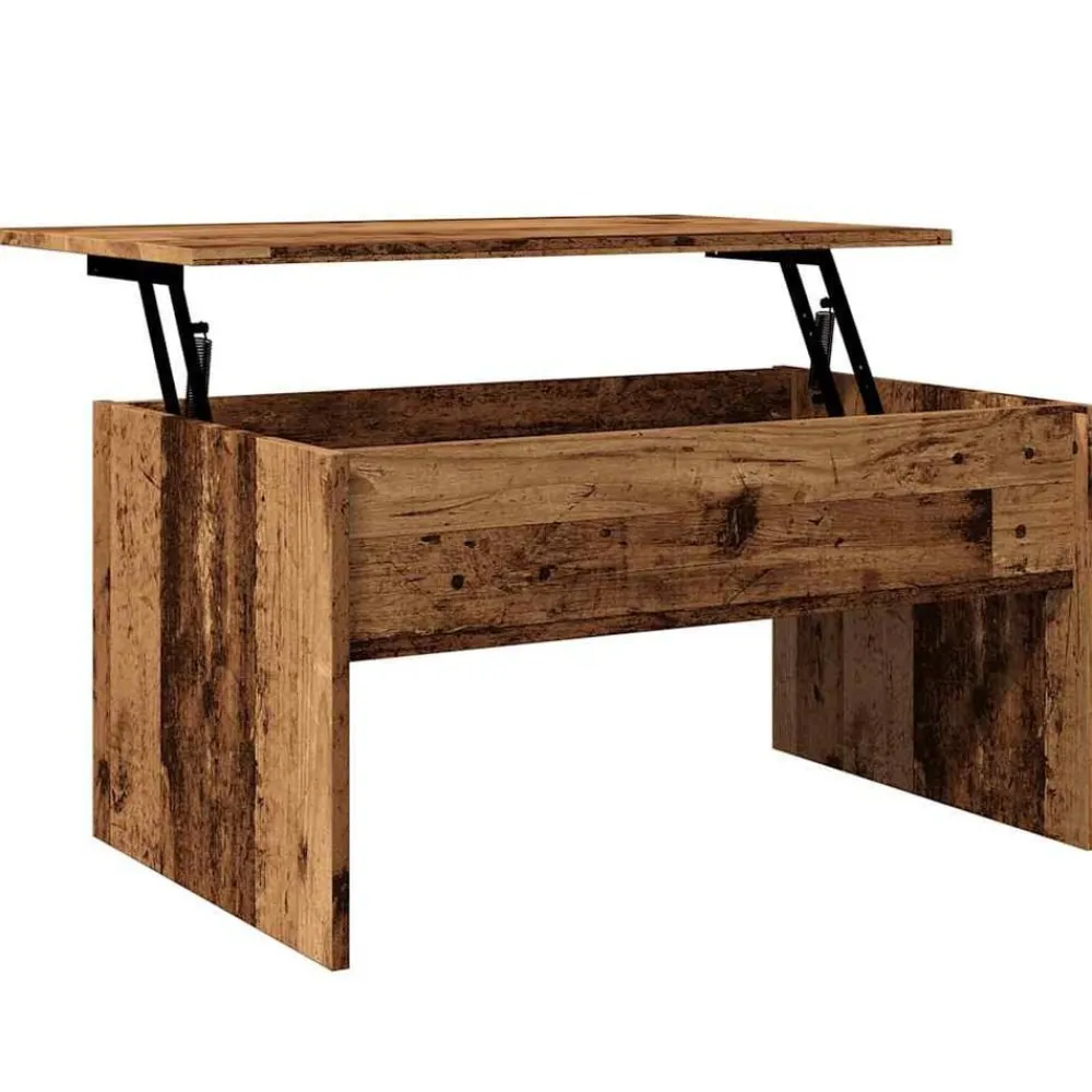 vidaXL Mesa de centro madera de ingeniería envejecida 80x50,5x41,5 cm Madera antigua New