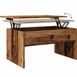 vidaXL Mesa de centro madera de ingeniería envejecida 80x50,5x41,5 cm Madera antigua New