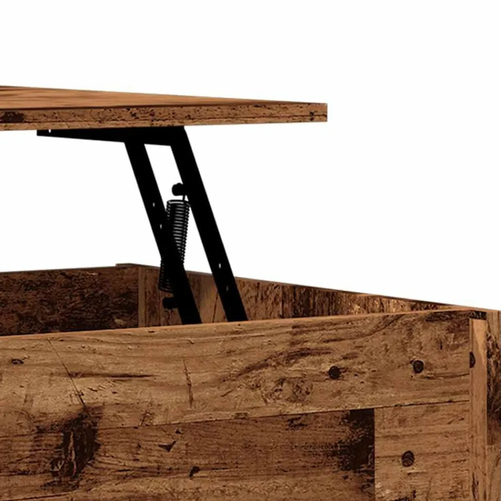 vidaXL Mesa de centro madera de ingeniería envejecida 80x50,5x41,5 cm Madera antigua New
