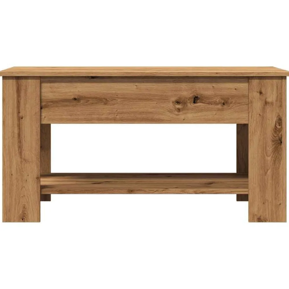 vidaXL Mesas-Mesa de centro madera de ingeniería roble artesanal 101x49x52cm